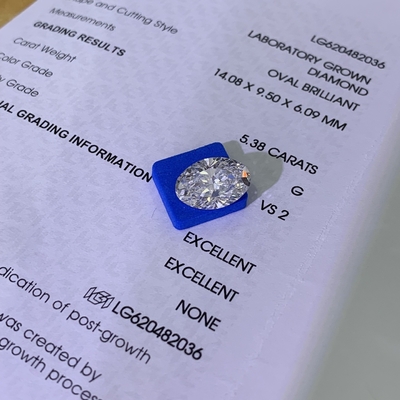 কেনা 5.38ct Grown Brilliance Diamonds Oval Cut CVD G VS2 2EX N IGI LG620482036 online manufacture