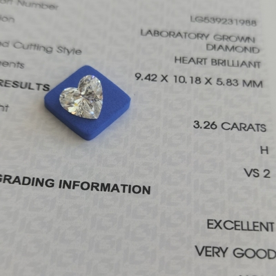 কেনা 3.26ct হার্ট ফর্ম ল্যাব ডায়মন্ড সিভিডি এইচ ভিএস২ ২এক্স এন আইজিআই এলজি৫৩৯২৩১৯৮৮ online manufacture