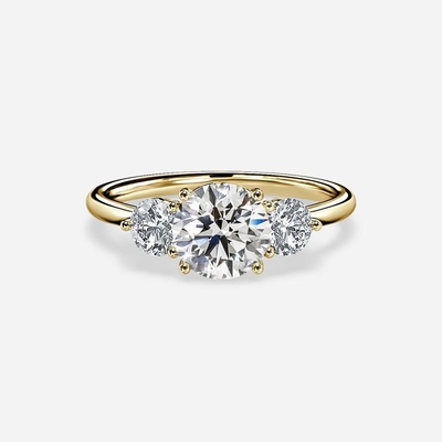 কেনা 3 স্টোন ল্যাব গ্রোড ডায়মন্ড রিং 1 থেকে 3ct 18K 14K 10K 9K PT online manufacture