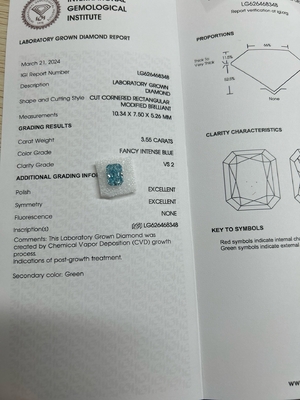 3.55ct ফ্যান্সি ইন্টিজেন্ট ব্লু ল্যাবরেটরি গ্রোথ ডায়মন্ডস OEM ODM