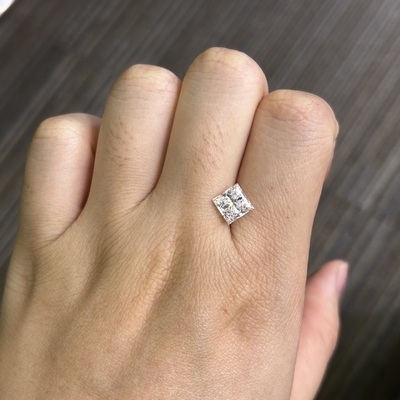 2.02CT D VS1 EX VG সিভিডি গ্রোয়েড ব্রিলিয়ান্স ডায়মন্ড প্রিন্সেস কাট আইজিআই সার্টিফাইড