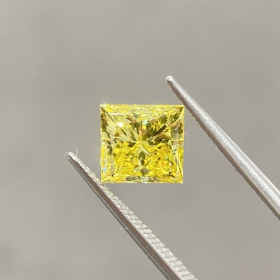 VVS2 2.14ct ল্যাব তৈরি ক্যানারি ডায়মন্ড সিভিডি এইচপিএইচটি ডায়মন্ড ওএম