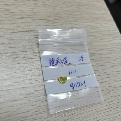 1.11CT ফ্যান্সি হলুদ ভিএস এইচপিএইচটি ল্যাবরেটরিতে বেড়ে ওঠা হীরা হার্ট কাট আইজিআই লস হীরা